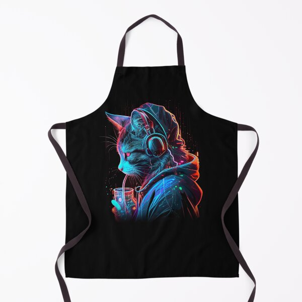 Item preview, Cyber punk cat listening to music designed and sold by KittyCat08.
