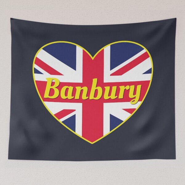 Item preview, Banbury Inglaterra Reino Unido Bandera de la Unión Británica Corazón en la Marina designed and sold by DPattonPD.