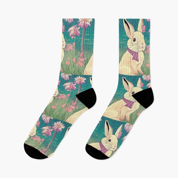 Item preview, Flowers of Lotus with Cute Bunny Rabbit Vintage Cottagecore Animal Pet designed and sold by wigobun.