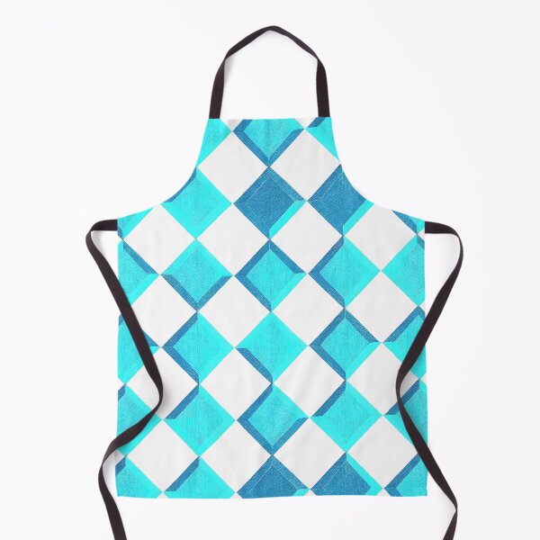 Item preview, Cyan Diagonal Checkers On White designed and sold by Patternifico.