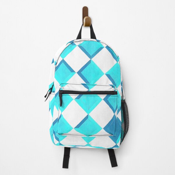Item preview, Cyan Diagonal Checkers On White designed and sold by Patternifico.