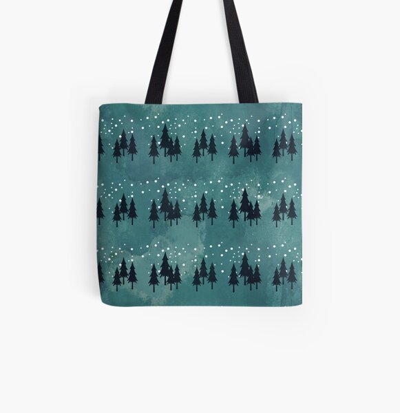 Snow landscape on arctic blue All Over Print Tote Bag