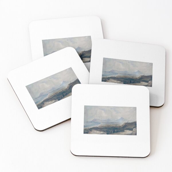Item preview, Moody Vintage Shore Watercolor Painting Aesthetic designed and sold by Cottage Core.
