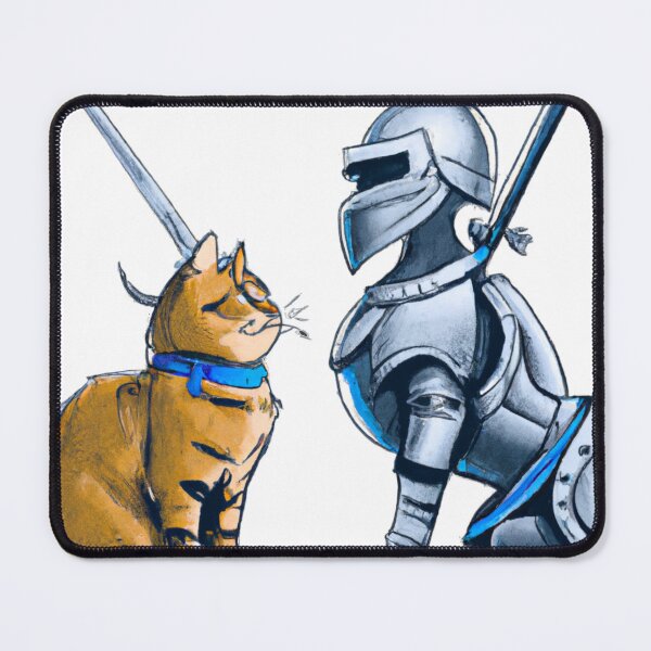 Item preview, Cat and knight face off-Edited AI generated art designed and sold by Frostp.