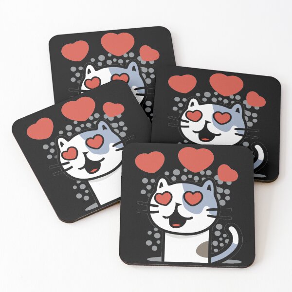 Item preview, Struck By Love, Lovestruck cat, a Cute gift for Valentines Day designed and sold by Color-Me-Blue.