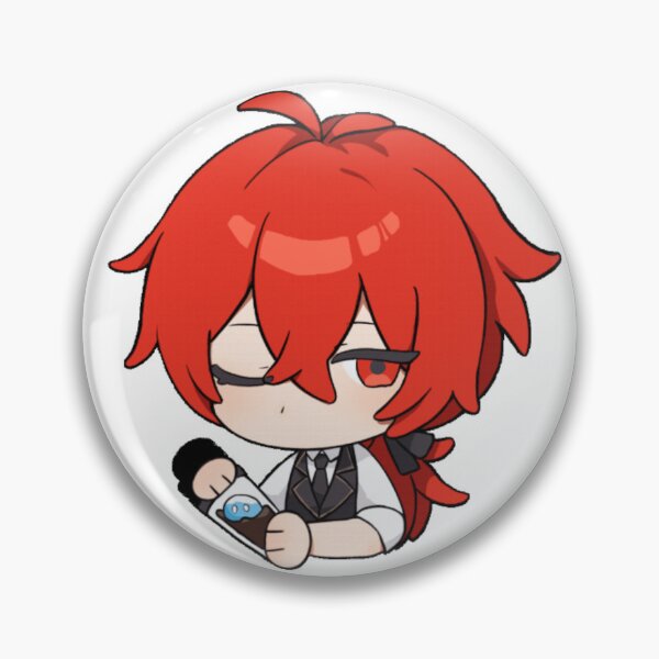 Artikelvorschau, Chibi Diluc Genshin Impact Fanart Barkeeper Diluc Merch Genshin Merchandise entworfen und verkauft von feach.