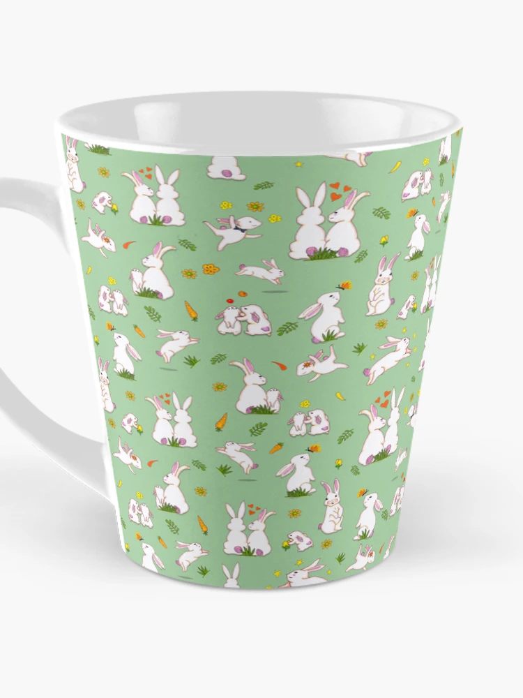 Thumbnail 3 of 4, Coffee Mug, Enchanted Rabbit Family - Spring Green designed and sold by BlissDrizzle.