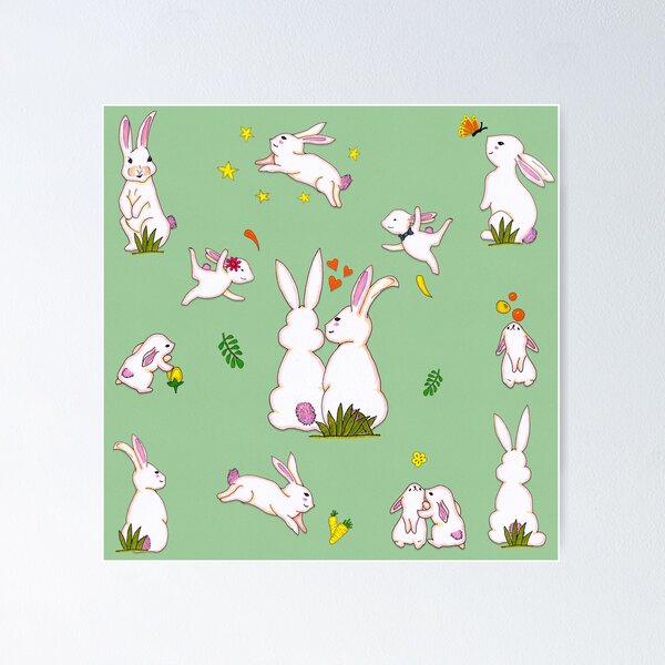 Item preview, Enchanted Rabbit Family - Spring Green designed and sold by BlissDrizzle.