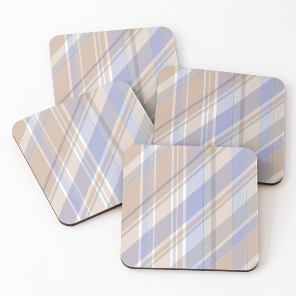 Item preview, Tartan - Diagonal Tartan Pastel Brown & Blue designed and sold by Quooki.