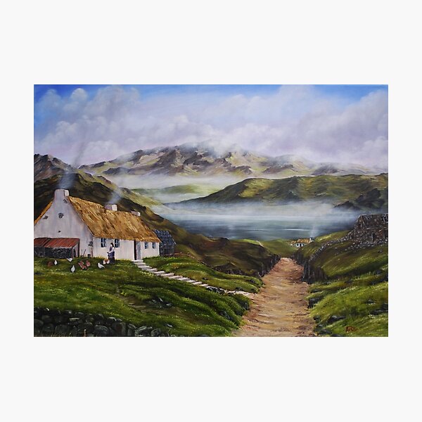 Irish Morning Mist - Oil Painting Photographic Print