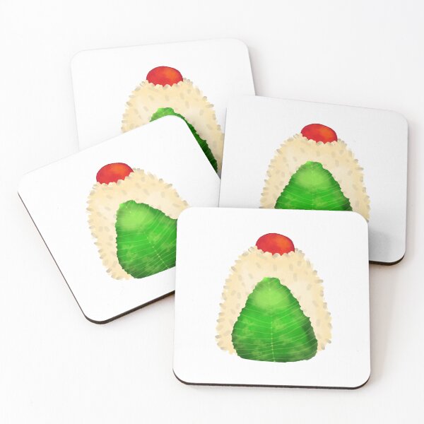 Item preview, Plum Onigiri with shiso leaf in watercolor style designed and sold by pamaripai.
