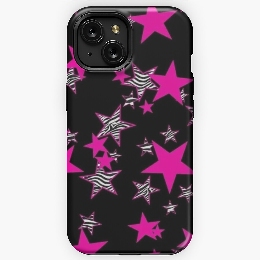 Pink and zebra print y2k stars 