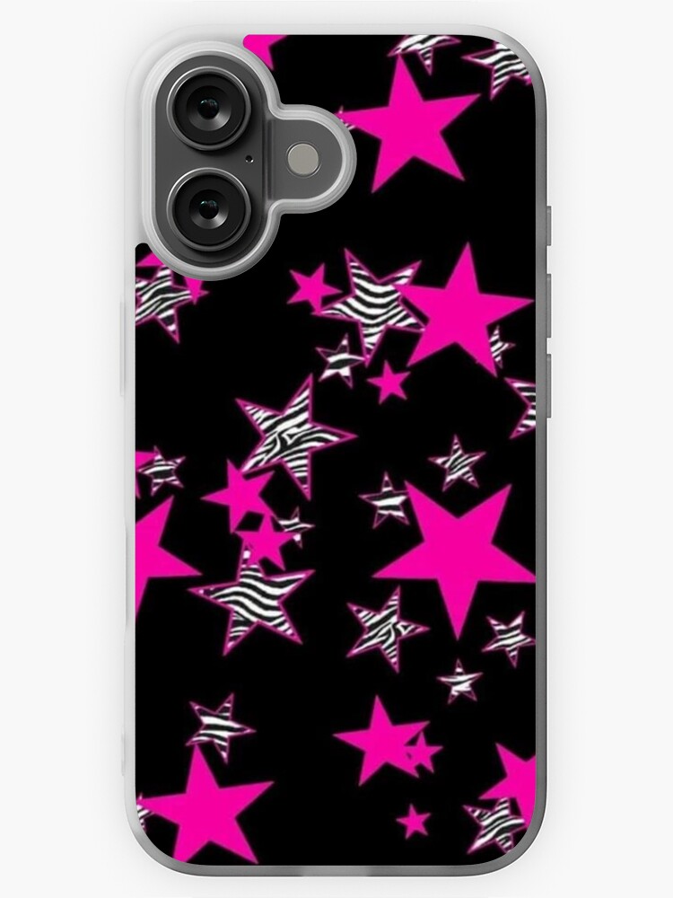 Pink and zebra print y2k stars 
