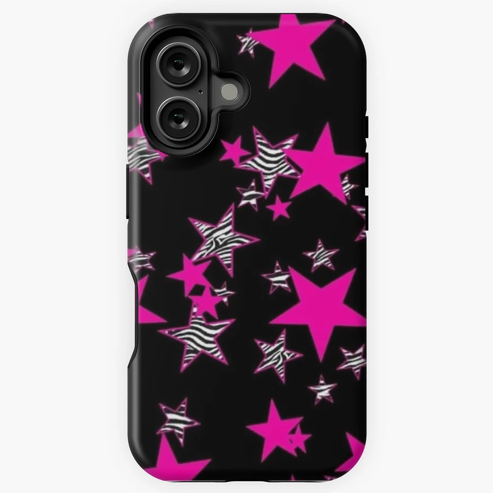 Pink and zebra print y2k stars 