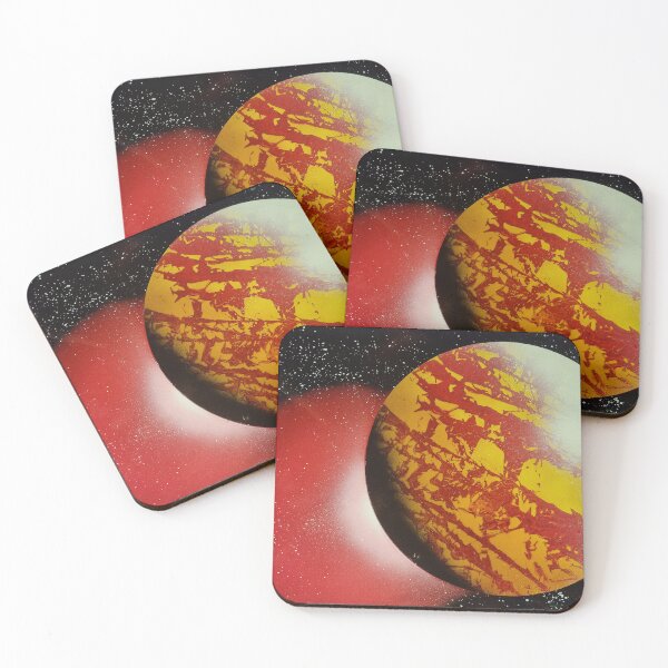 Item preview, Spray paint art red planet with the glow designed and sold by WoodRocksArt.