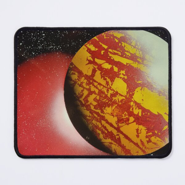 Item preview, Spray paint art red planet with the glow designed and sold by WoodRocksArt.