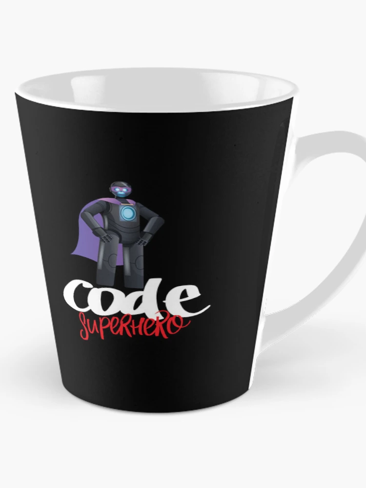 Thumbnail 1 of 4, Coffee Mug, Code Superhero Cartoon designed and sold by ProjectRobotics.