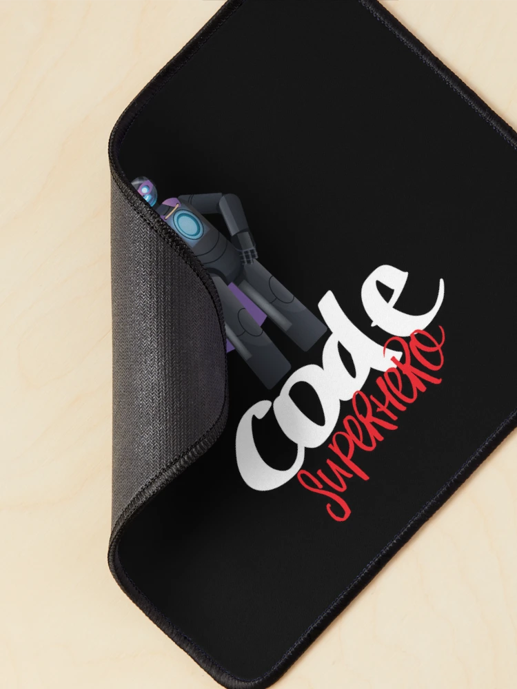 Thumbnail 2 of 5, Mouse Pad, Code Superhero Cartoon designed and sold by ProjectRobotics.