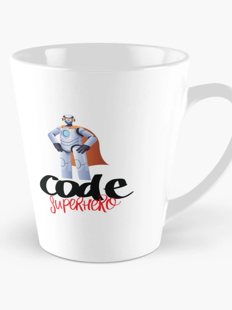 Thumbnail 1 of 4, Coffee Mug, Code Superhero Cartoon designed and sold by ProjectRobotics.
