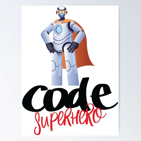 Item preview, Code Superhero Cartoon designed and sold by ProjectRobotics.