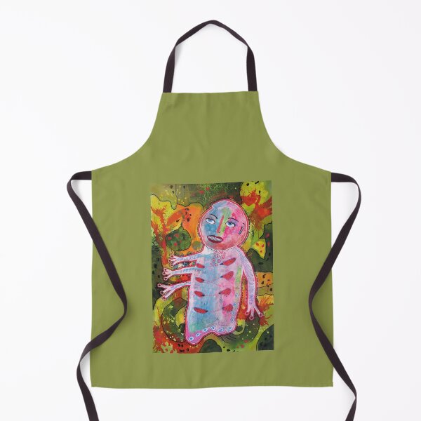 Item preview, Pink Gentleman With Four Arms - Outsider Art Brut Raw Figurative Art designed and sold by BeaOutsiderArt.