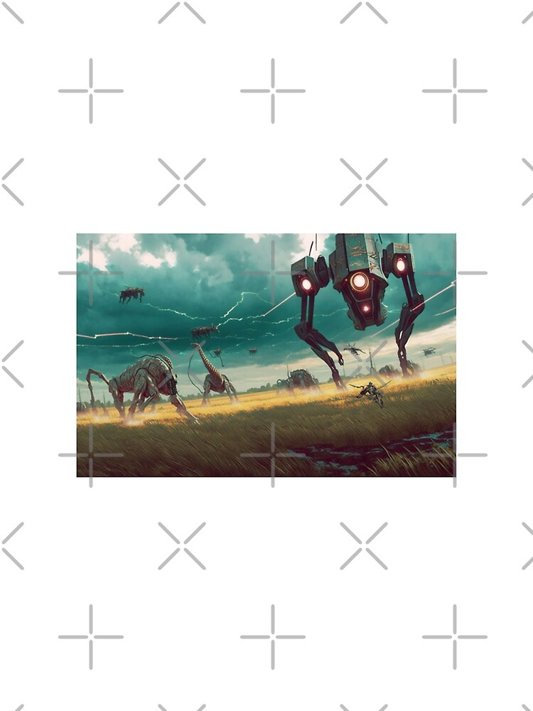 Thumbnail 3 of 3, Scarf, Robot attack designed and sold by ARTificialTees.