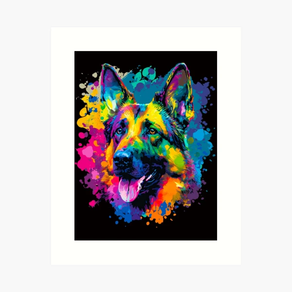 German Shepherd PopSocket - Watercolor Black German Shepherd Portrait Phone Grip