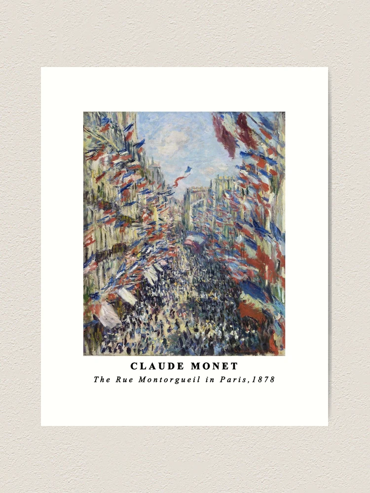 モネRue Montorgueil a Paris,.コロタイプ版上サイン モネ『パリの