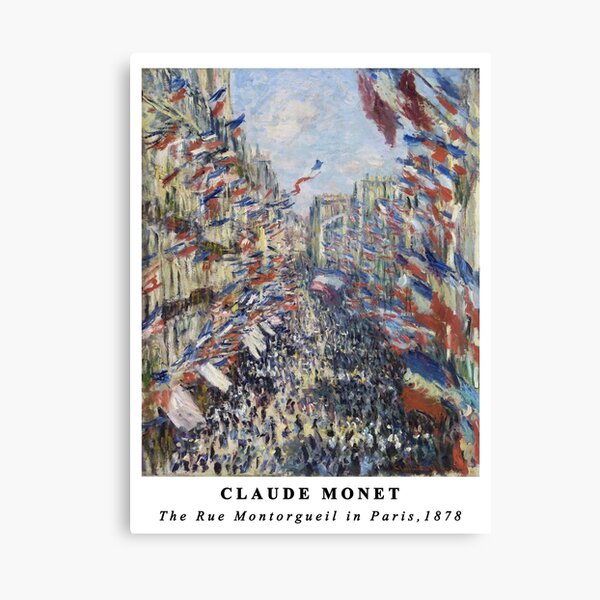 モネRue Montorgueil a Paris,.コロタイプ版上サイン モネRue Montorgueil a Paris,.コロタイプ版上サイン