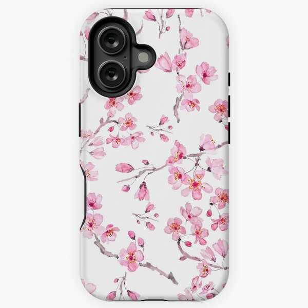 Item preview, pink cherry blossom flowers pattern watercolor hand painted  designed and sold by ColorandColor.