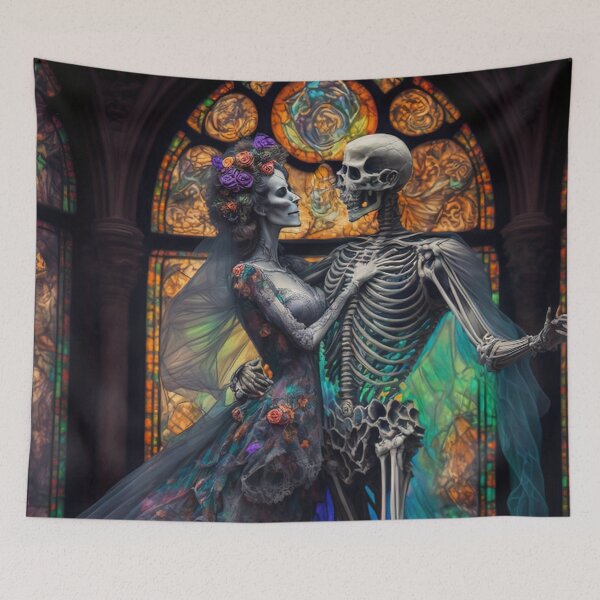 Item preview, Dancing Skeleton Couple in Love Valentines, Wedding, Anniversary, Birthday Funny Gift  designed and sold by CoyoteStudio.
