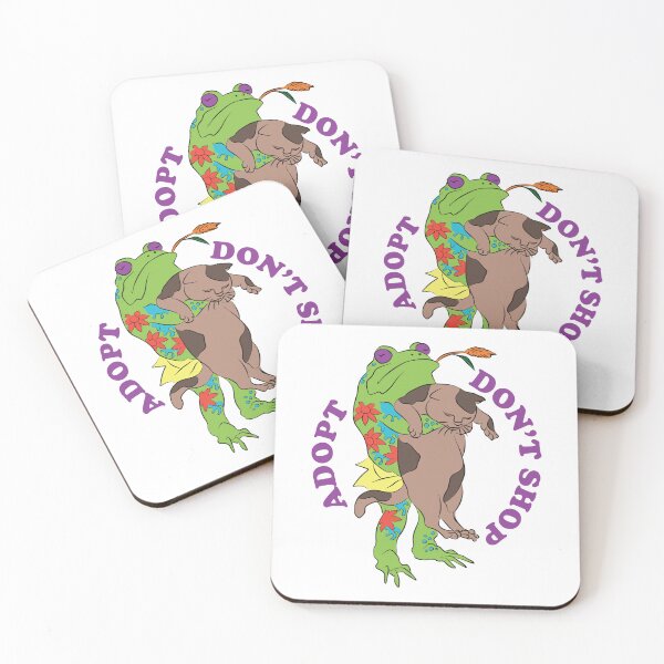 Item preview, Frog Adopting Cat designed and sold by chillaxcats.