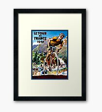 TOUR DE FRANCE; Vintage Bicycle Racing Advertising Print Framed Print