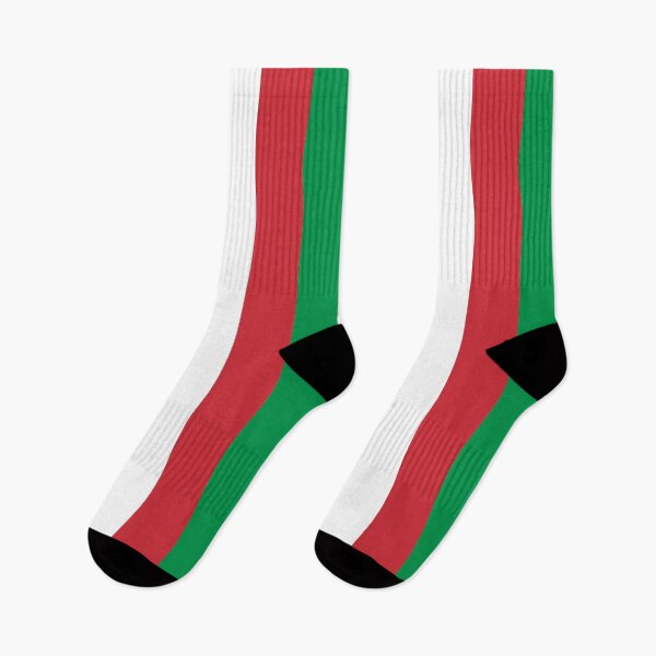 Item preview, Colors of Italy - Green White Red Stripes Socks designed and sold by deanworld.