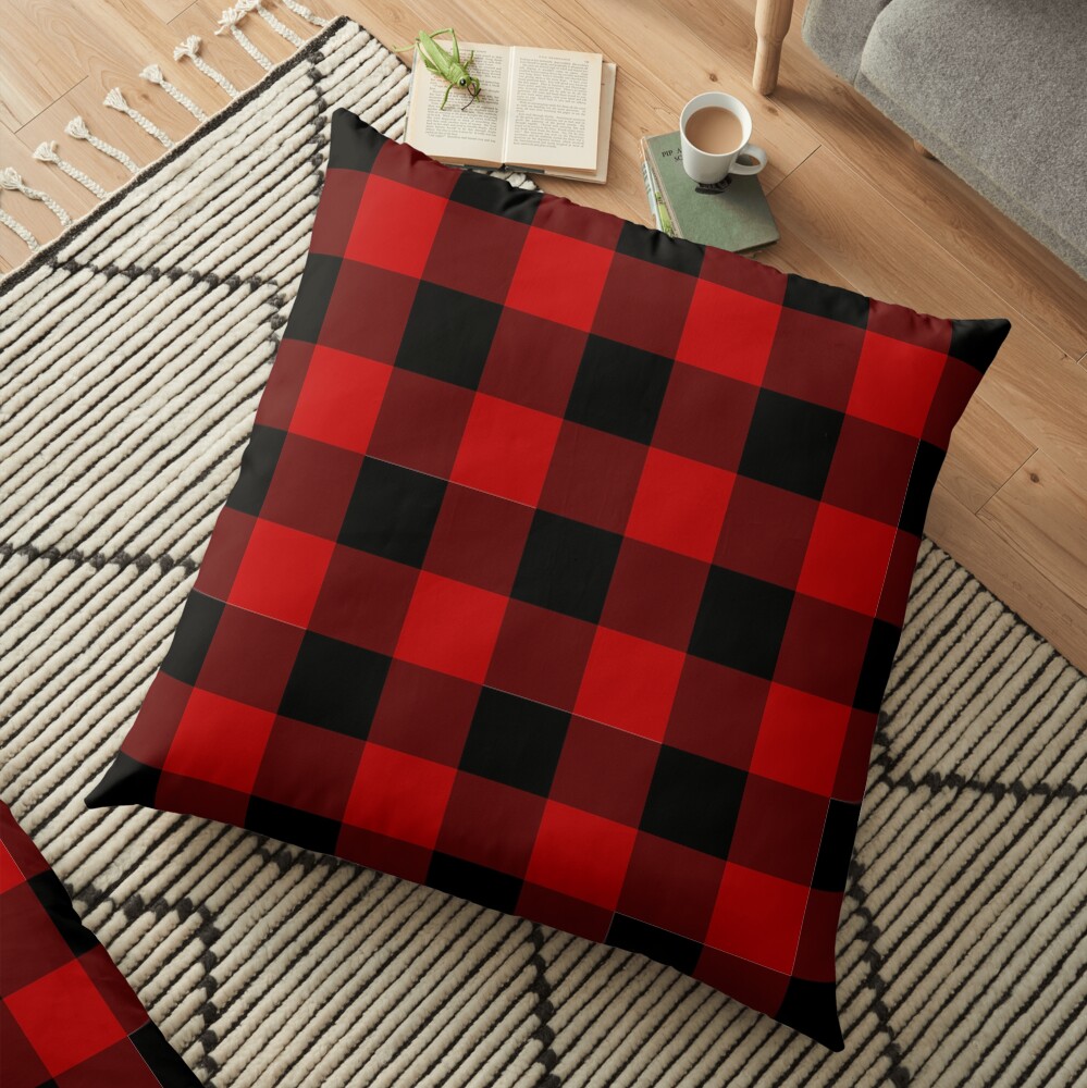 red and black buffalo check pillows