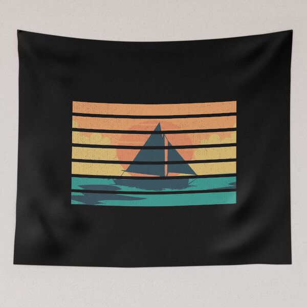 Item preview, Sailing Sunset Art Cute Sailing Retro Vintage Boat Sail Saling Lover  designed and sold by Thecitiesstore.