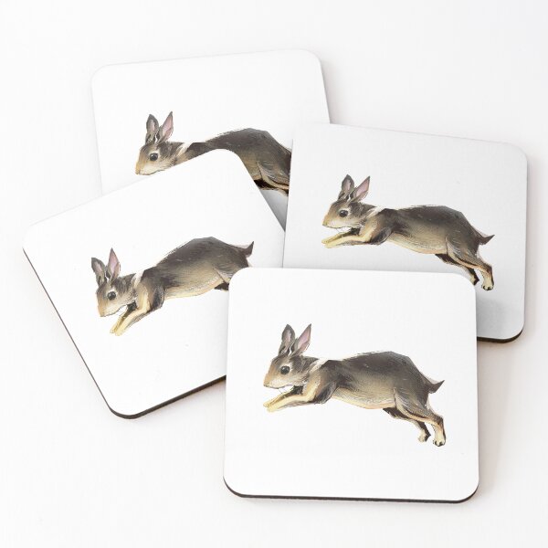 Item preview, Jumping Cottontail Rabbit Illustration designed and sold by WormLasagna.