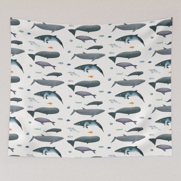 Item preview, Pattern with whales and fishes / underwater world designed and sold by Corinna Arauner.