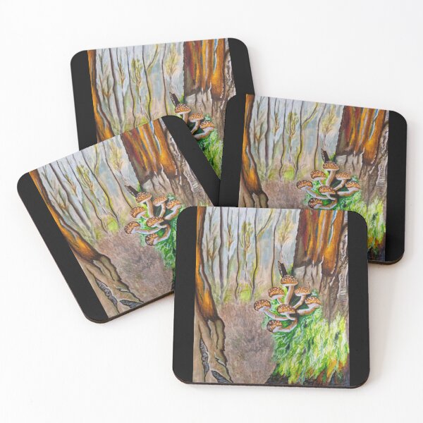 Item preview, Mushrooms on the tree in the forest designed and sold by L3610N.
