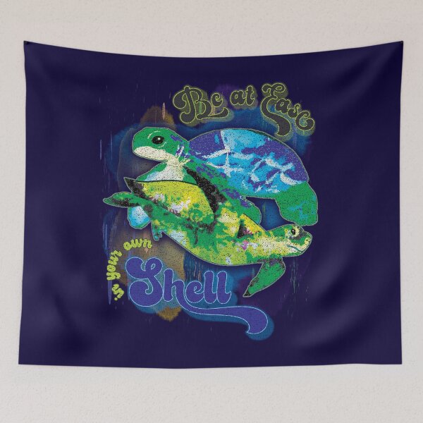 Item preview, Be at Ease in Your Own Shell Undersea Watercolor Turtle Art Pun designed and sold by CRHPOD20.