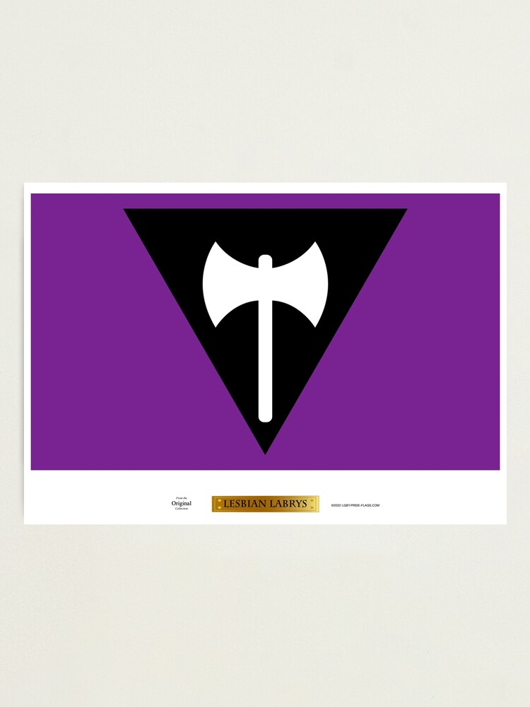 Thumbnail 2 of 3, Photographic Print, Lesbian Labrys LGBT Pride Flag designed and sold by LGBT-Pride-Flag.