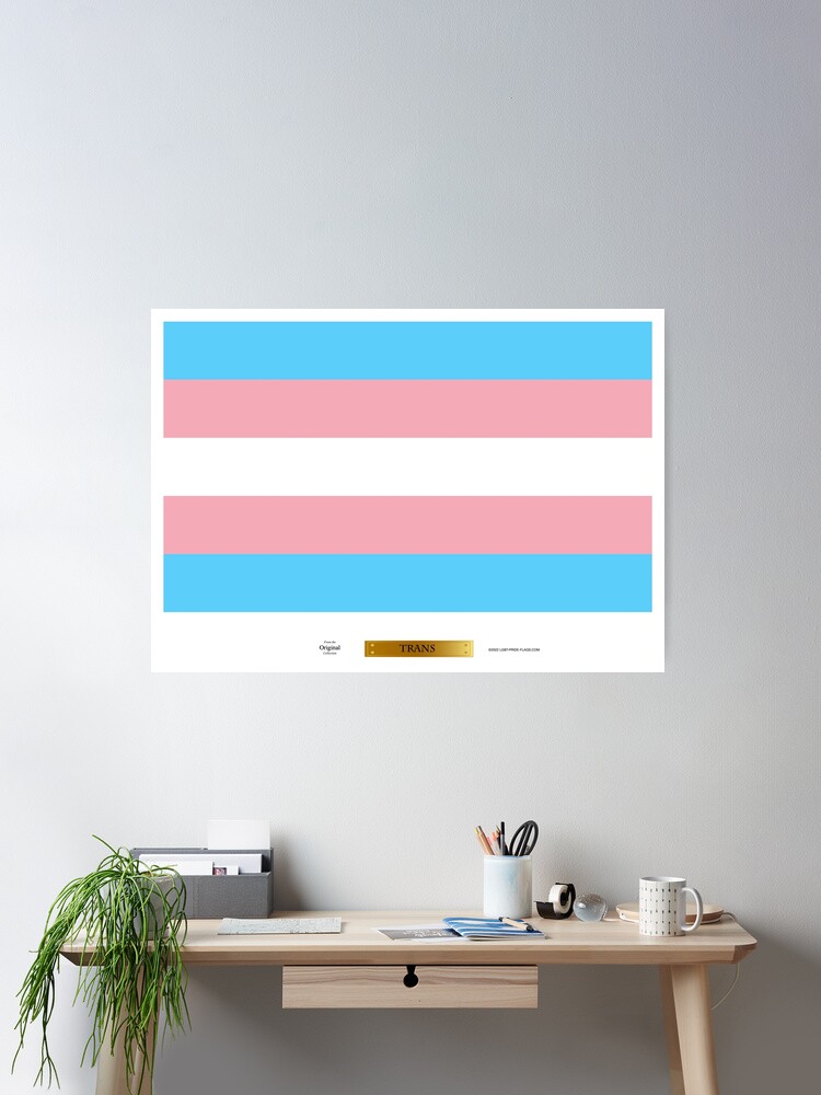 Thumbnail 1 of 3, Poster, Trans LGBT Pride Flag designed and sold by LGBT-Pride-Flag.