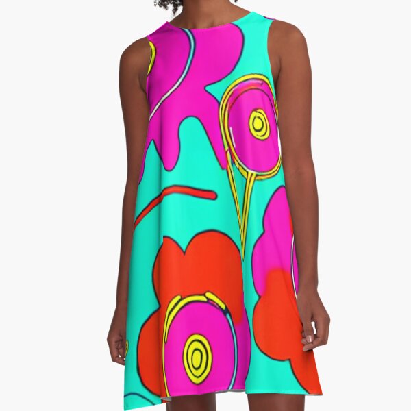 Neon Flowers Dresses for Sale | Redbubble