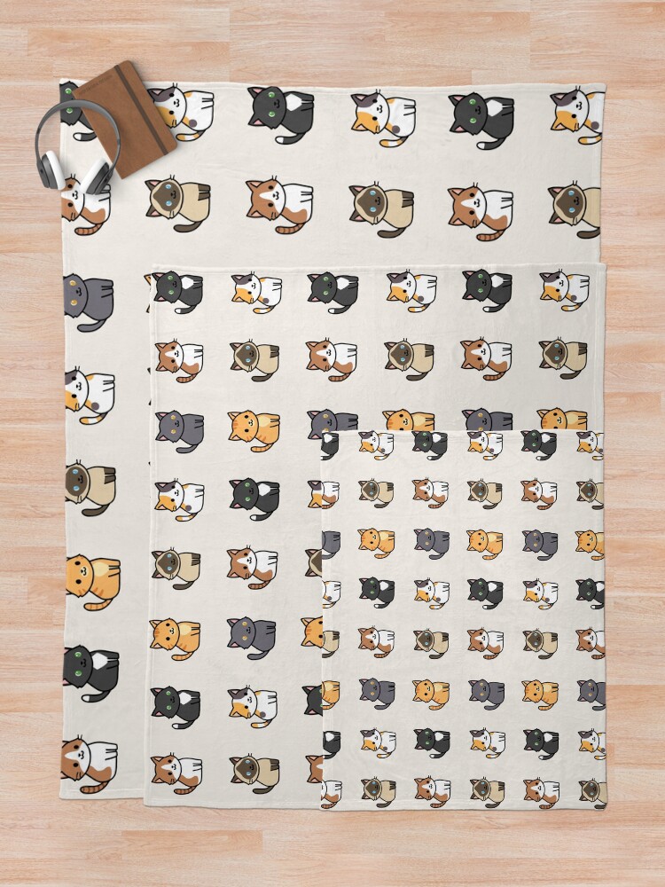 Thumbnail 5 of 6, Throw Blanket, Cats designed and sold by littlemandyart.