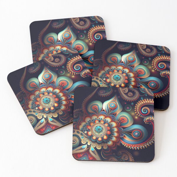 Item preview, Intense Artistic Bejeweled Bohemian Pattern Digital Painting designed and sold by CodeAndColors.
