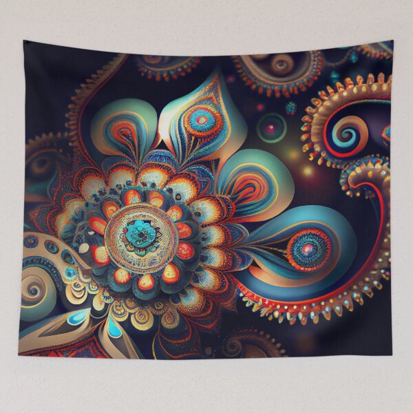 Item preview, Intense Artistic Bejeweled Bohemian Pattern Digital Painting designed and sold by CodeAndColors.