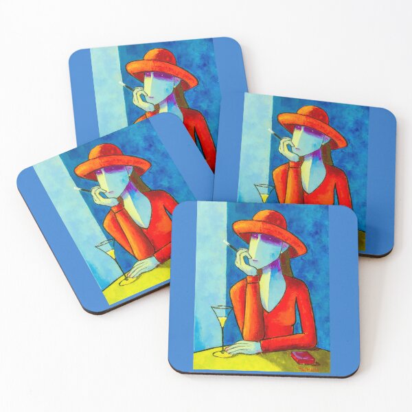 Item preview, Waiting for a date. A single girl in a red hat designed and sold by HausmannArt.