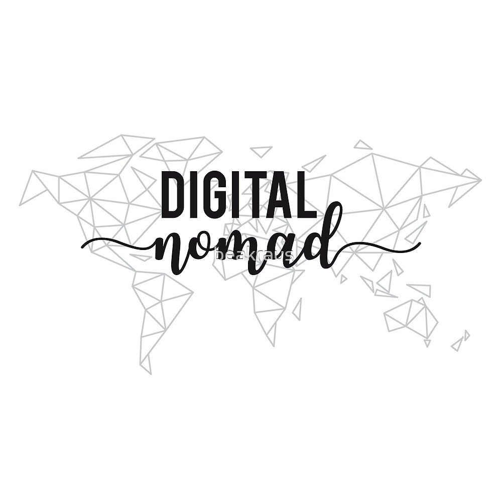 "Digital nomad geometric world map" by beakraus Redbubble