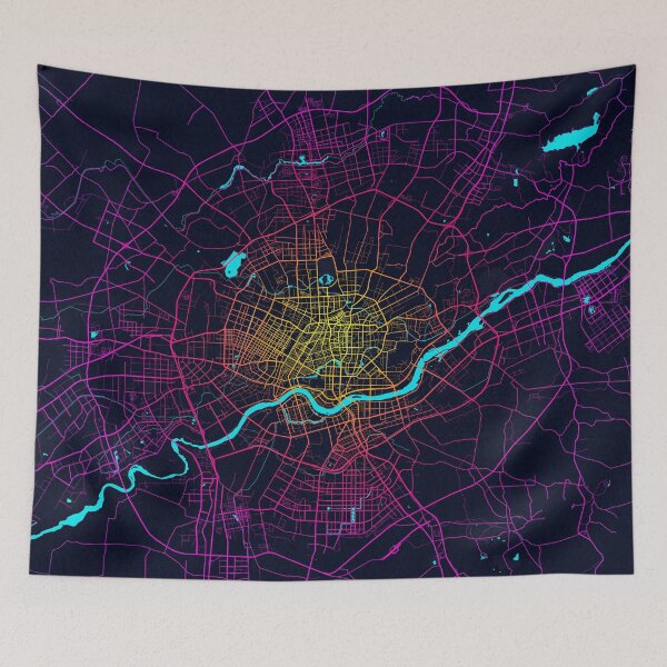 Item preview, Shenyang City Map of Liaoning, China - Neon designed and sold by deMAP.