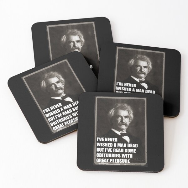 Item preview, I've Never Wished A Man Dead, But I've Read Some Obituaries With Great Pleasure - Mark Twain Literary Quote designed and sold by SubtleSplit.